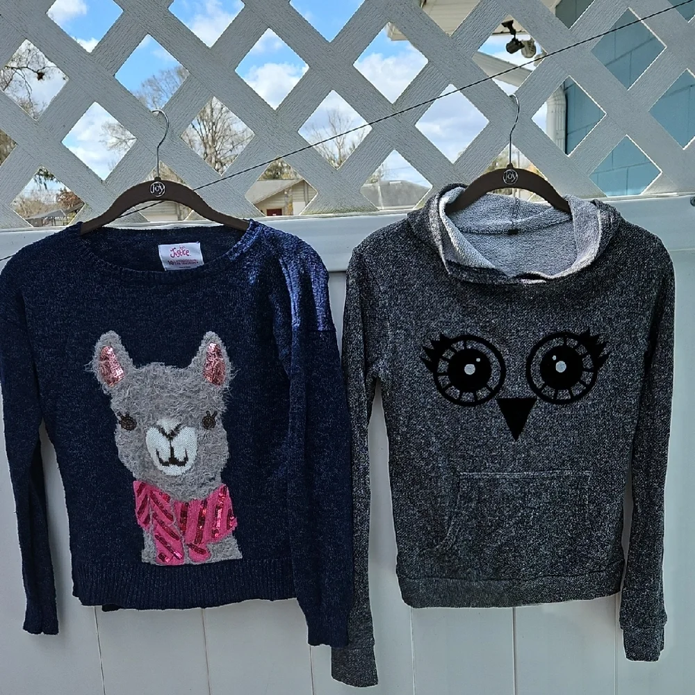 Set Of 2 Animal Sweaters - Llama and Owl Designs - Picture 1 of 6